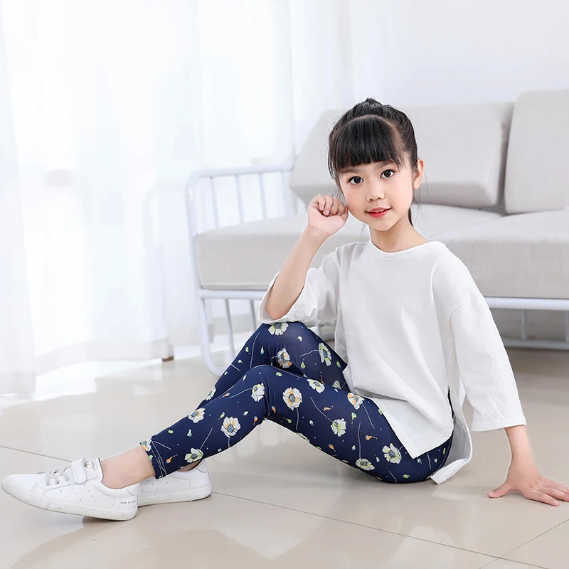 SheeCute/Леггинсы с принтом для девочек; одежда для маленьких девочек; Детские обтягивающие леггинсы с цветочным принтом; SC1752