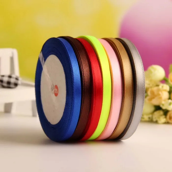 25 ярдов шелковые атласные ленты Свадебные декоративные подарочная упаковка 10 мм