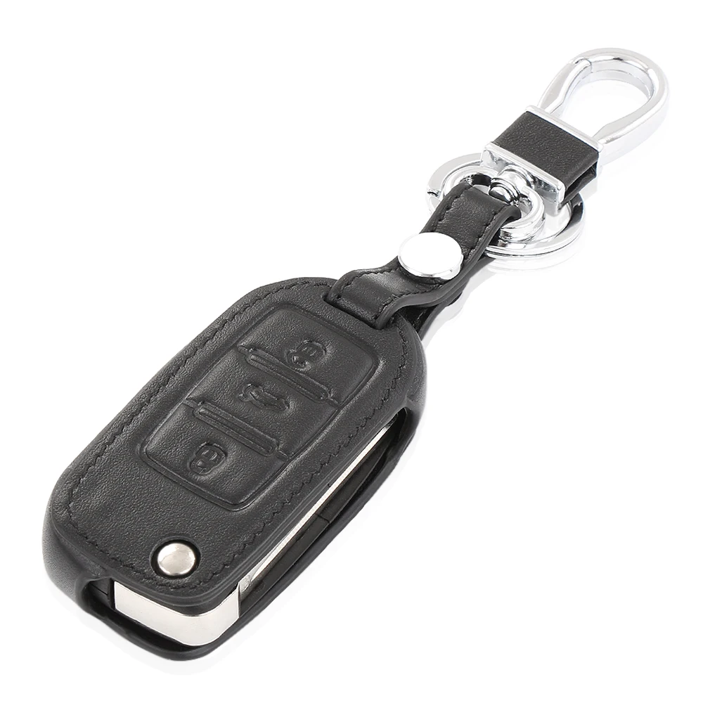 Кожаный чехол для автомобильного ключа накладка VW Golf Bora Jetta POLO Passat Skoda Superb Octavia SEAT