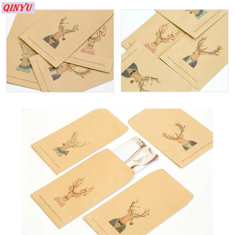 4 шт. винтажные конверты с головой лося в винтажном европейском стиле для