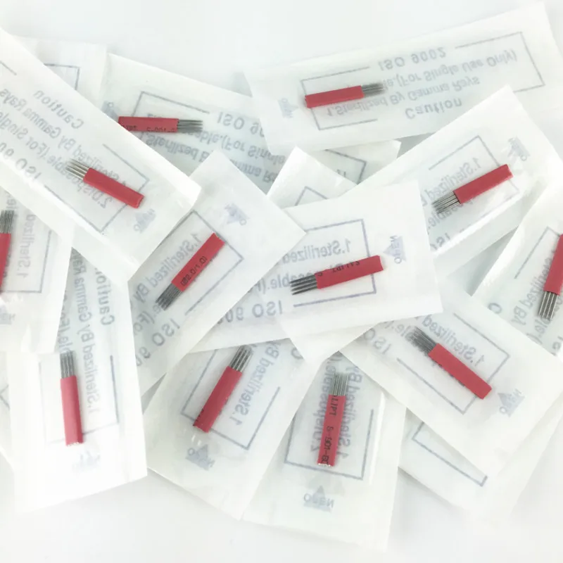 100 шт. Подробная информация о 3D Перманентный макияж бровей Тату иглы