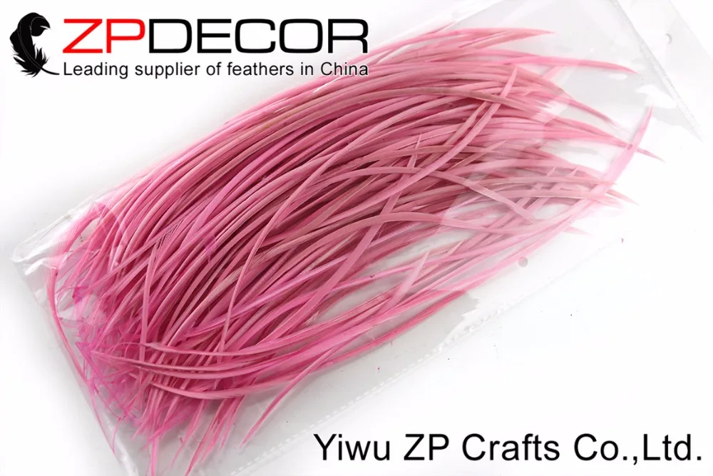 

ZPDECOR 200pcs/lot 20-25cm(8-10inch) Hand Select Premium Baby Pink Dyed Products Goose Biots Dyed Feather Plume