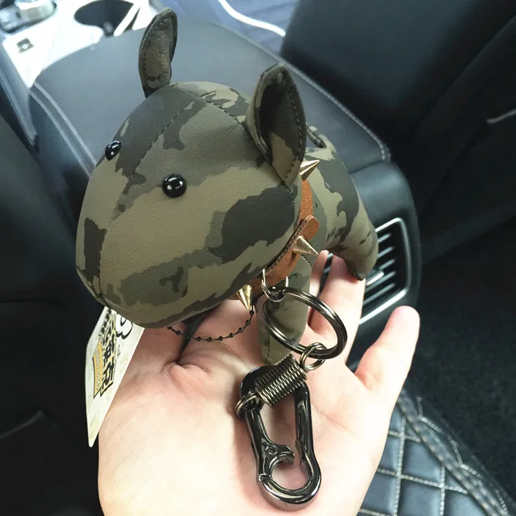 Bull Terrier Green MPPM брелок с бульдогом из искусственной кожи животное собака брелок держатель сумка Шарм брелок Chaveiros бульдог сумка аксессуары панк стиль Pendan - Цвет: Bull Terrier Green