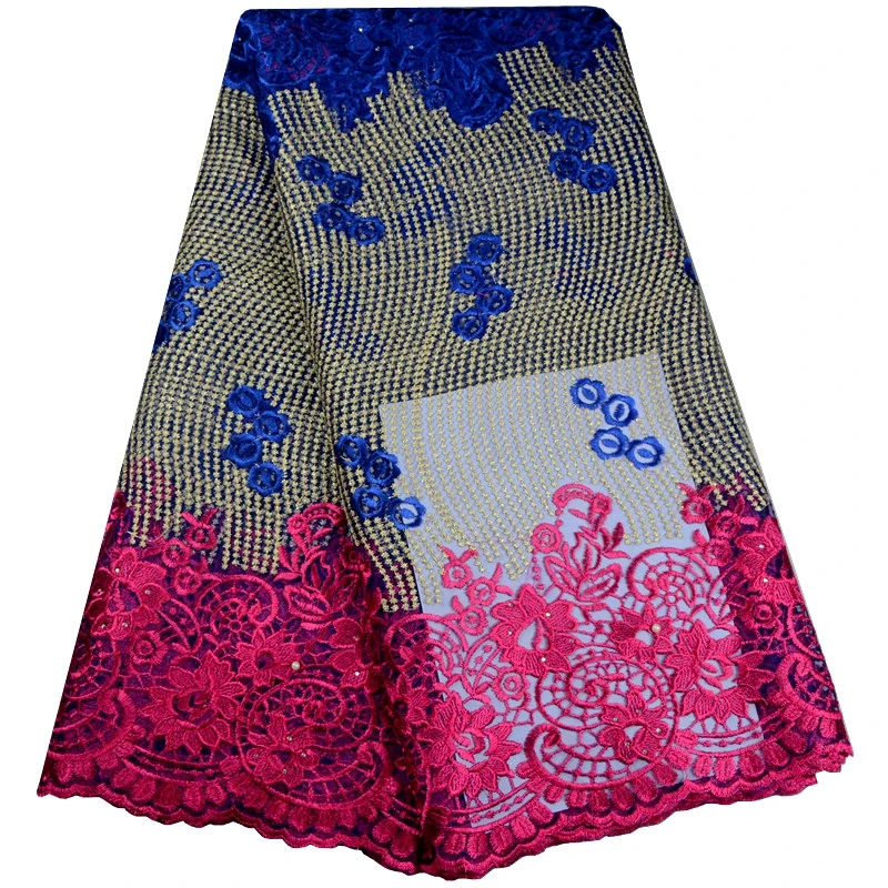 Горячая Распродажа французская Тюлевая кружевная ткань с Стразы для свадебного