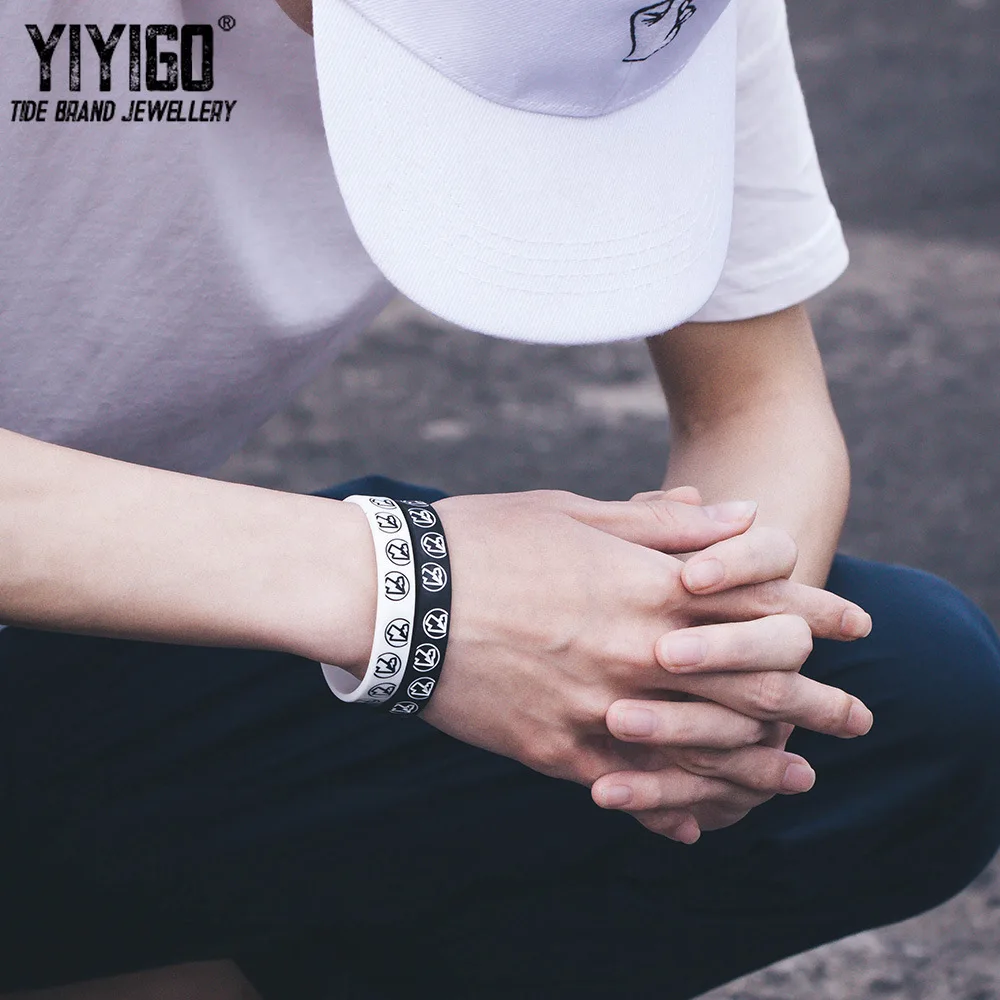 1 шт. брендовый креативный Силиконовый браслет с рисунком для мужчин и женщин