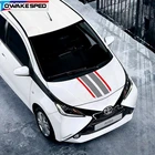 Виниловые наклейки на крышку двигателя, для Toyota AYGO, в полоску, наклейка на капот автомобиля