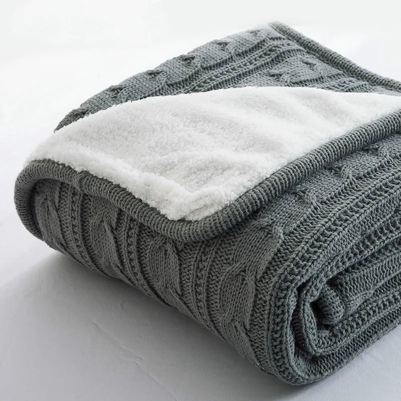 

2020 хит продаж 100% хлопок высококачественные овечьи бархатные одеяла зимнее теплое вязаное шерстяное одеяло покрывало для дивана/кровати од...