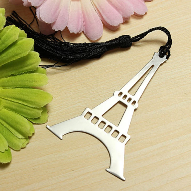 100 шт/партия романтическая Эйфелева башня закладки с кисточкой металлические