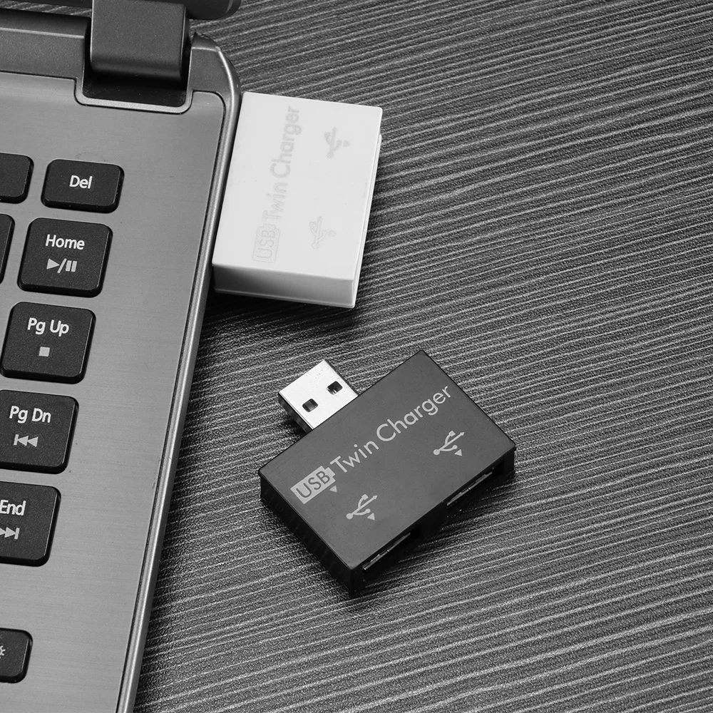 

Portable Usb 2.0Hub To 2 Port Charger Hub Adapter Hot Sale Fashion New USB Splitter For Phone Tablet Computer