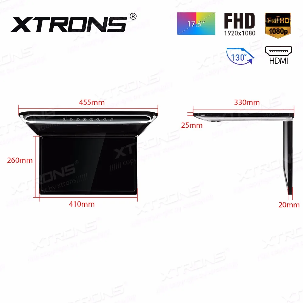 XTRONS 17 3 &quotмонитор 1080P видео HD цифровой TFT экран широкий ультратонкий монтируемый