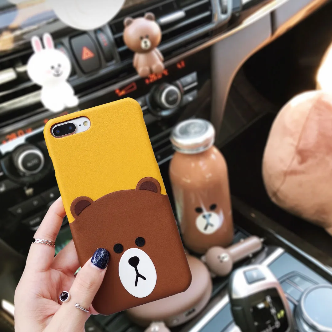 Мультяшный медведь коричневый Чехол для iPhone 10 X XS MAX XR Банни Кони задняя чехол 7 8 6 6s