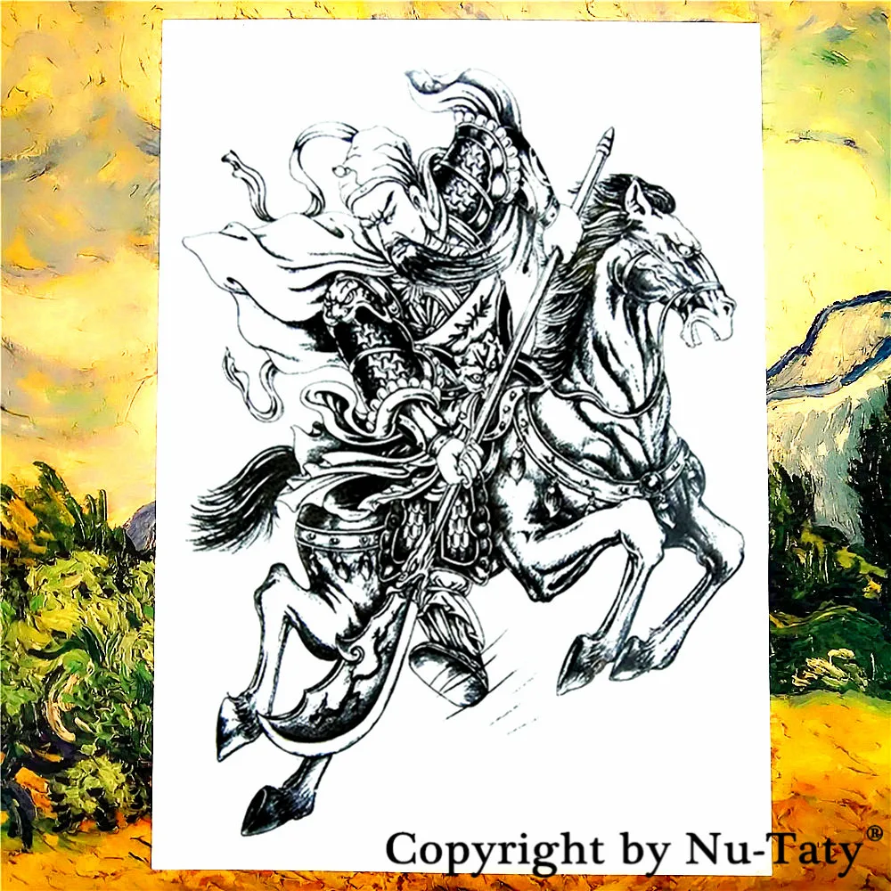 SHNAPIGN китайские генералы Временные татуировки боди арт флэш тату наклейки 21*15 см