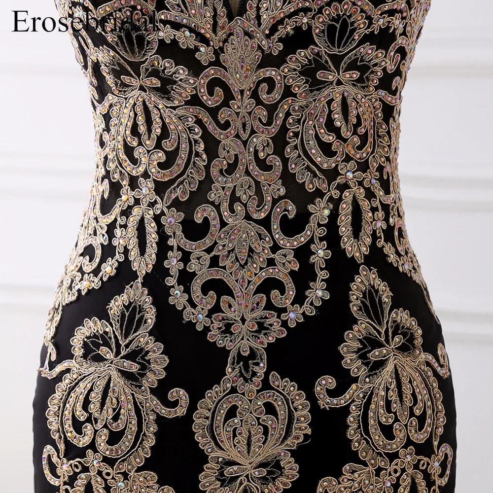 Уникальные черные короткие платья для выпускного вечера Erosebridal с лямкой через шею vestido de festa с молнией сзади, официальные женские платья, одежда ZCP-65T