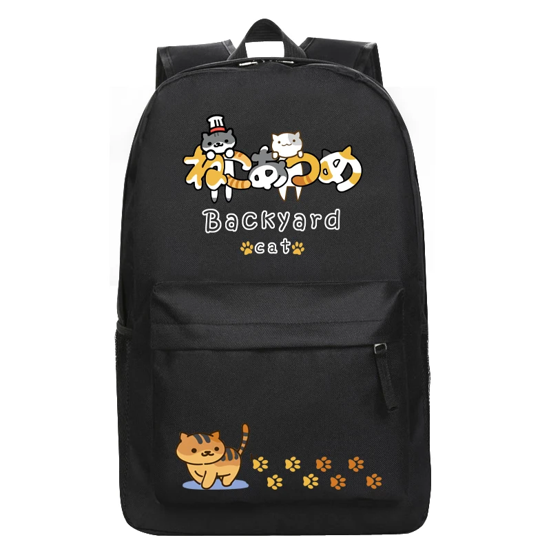 

Рюкзак с изображением кота Game Neko Atsume, школьный наплечный рюкзак, бесплатная доставка