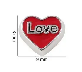 

20PCS/lot Red Heart Love Floating Locket Charms Fit For Magnetic Memory Floating Locket Jewelrys Making
