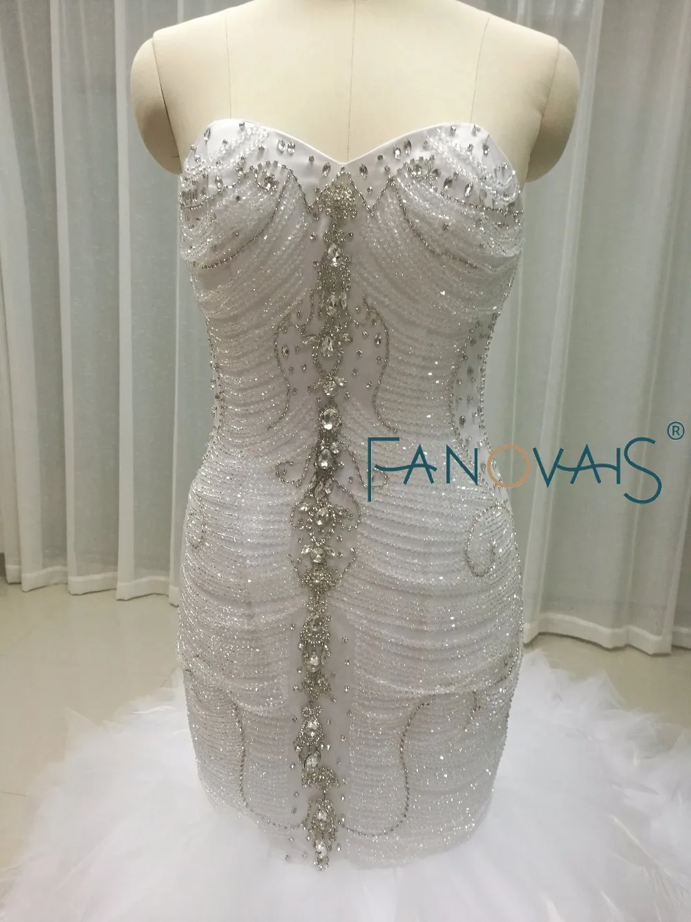 Роскошные сверкающие Русалка свадебные платья Кристалл топ с пером снизу vestido de