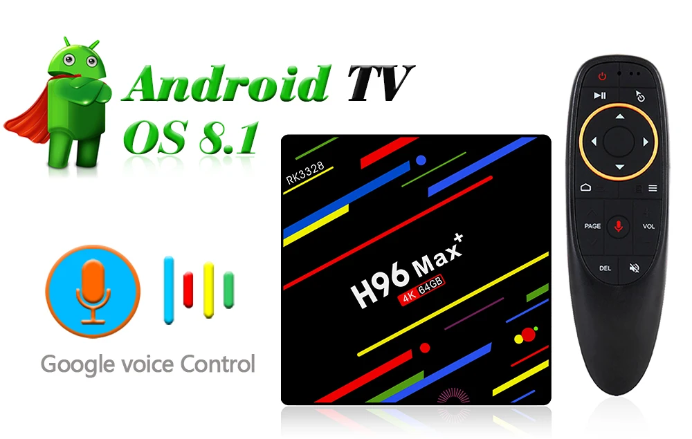 Android 8,1 ТВ приставка H96MAX+ 4 Гб 64 Гб RK3328 Четырехъядерный 4k WiFi HDMI USB 3,0 медиаплеер с воздушной мышью пульт дистанционного управления телеприставка