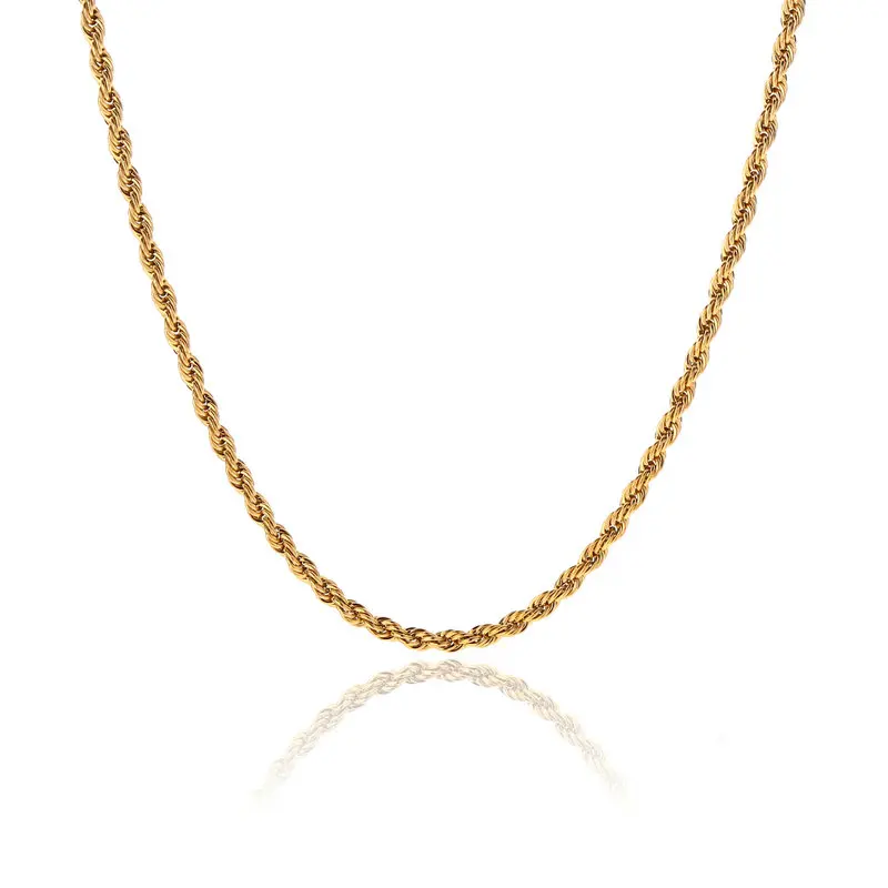 AMGJek витой Длинная Золотая цепочка для Для мужчин цепи Цепочки и ожерелья Мода