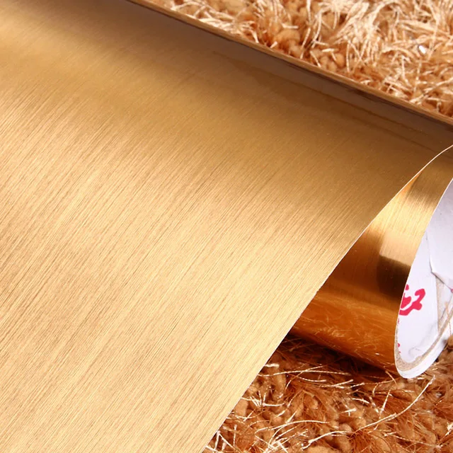 Golden Декор для гостиной, одноцветные самоклеющиеся виниловые обои, водонепроницаемая пленка, маслостойкая наклейка для кухонного шкафа, Настольная наклейка для ремонта - Цвет: Golden
