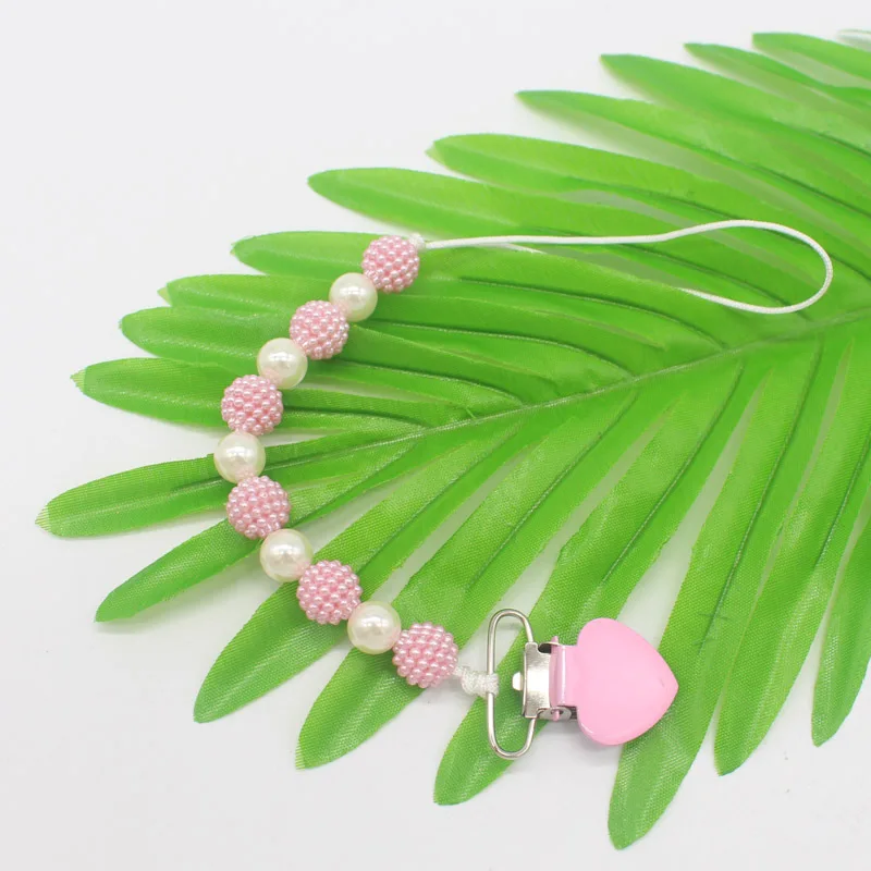 Атташе для новорожденных присоска зажимы блестящие бусины красивая жемчужная