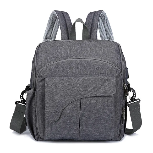 Dark gray Модная сумка для мам, многофункциональная сумка для подгузников, рюкзак для подгузников, Детская сумка с лямками для коляски, сумки для подгузников - Цвет: Dark gray