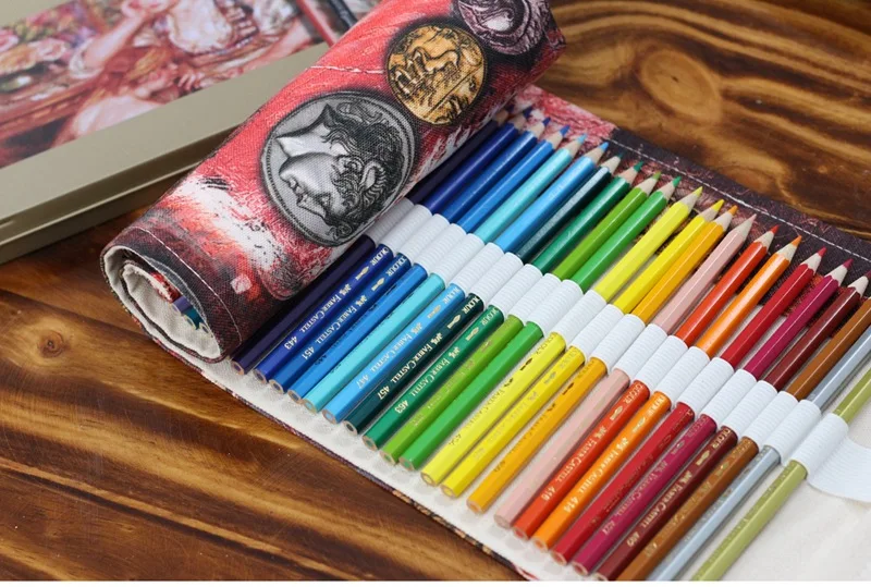 Пенал ШКОЛЬНЫЙ холст чехол-свёрток макияж древние монеты для хранения пера пенал для школьницы 36/48/72 Отверстия