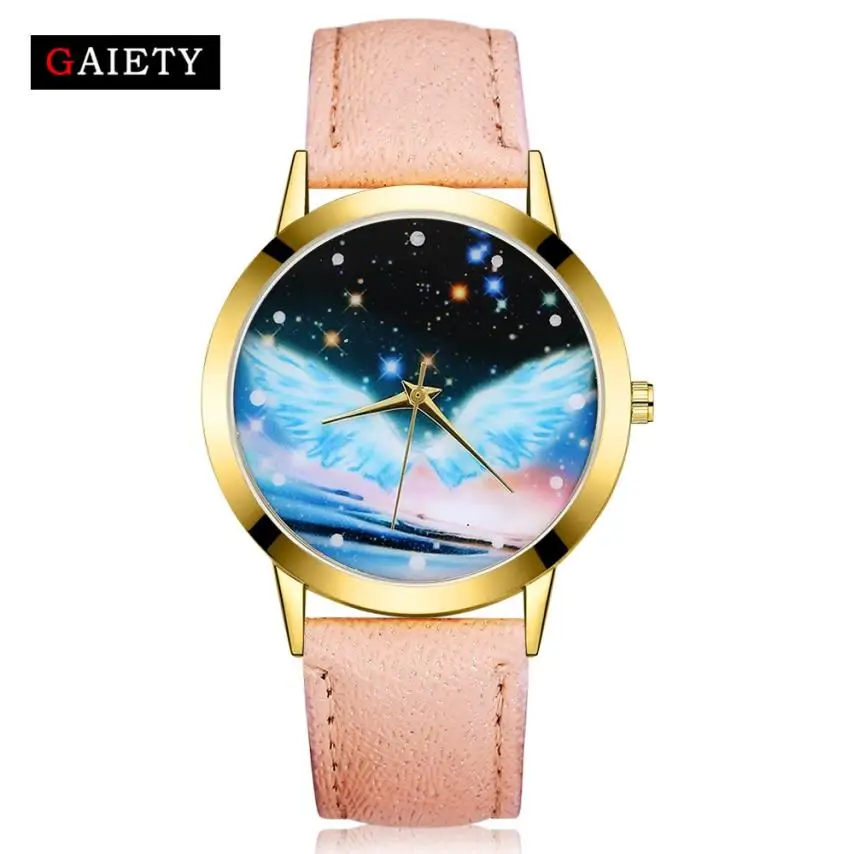 Милые дизайнерские аналоговые наручные часы с изображением Луны женские модные