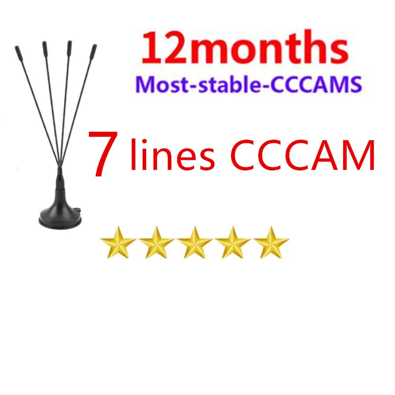 12months 7 lines 1 год Европейский 6 7 CCCAM линии HDcam для спутникового ресивера DVB-S2 поддержка ТВ приемник для Французский Испанский Италия голландский - Цвет: 12months 7 lines