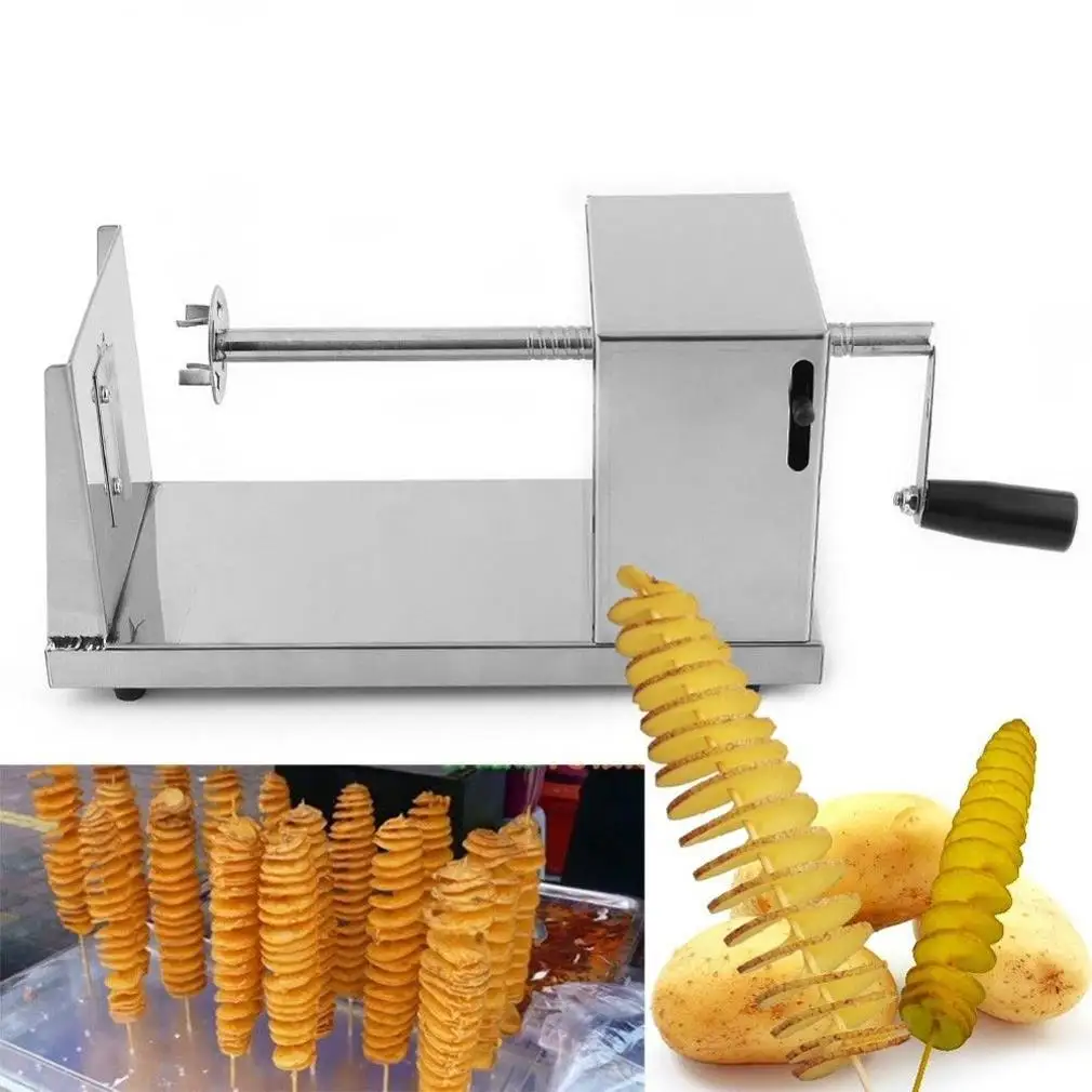 

Manual Stainless Steel Twisted Potato Slicer Fry Potato Vegetable Spiral shaped cutter Kitchen Accessories Chopper Potato Chip