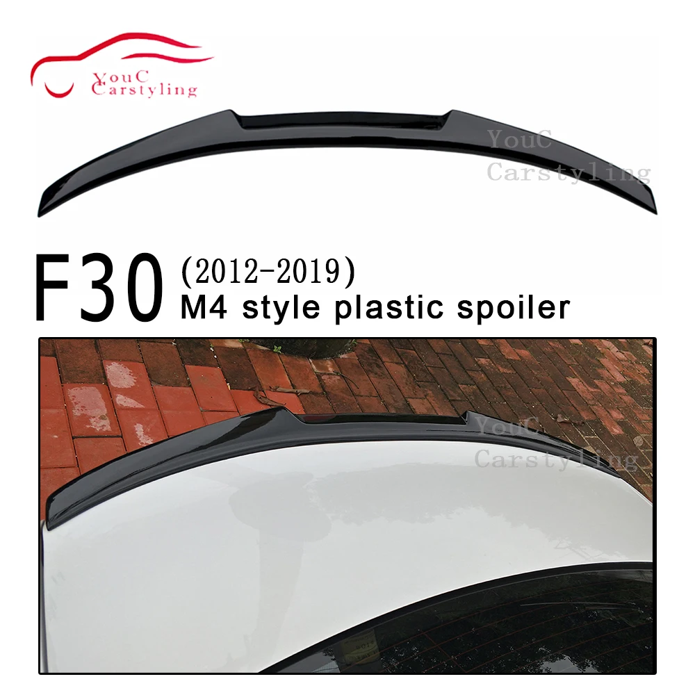 

M4 стиль спойлер для BMW M3 F80 и 3 серии F30 4-дверный салон 2012-2019 320i 328i 330i 335i FRP пластиковый глянцевый черный багажник для губ