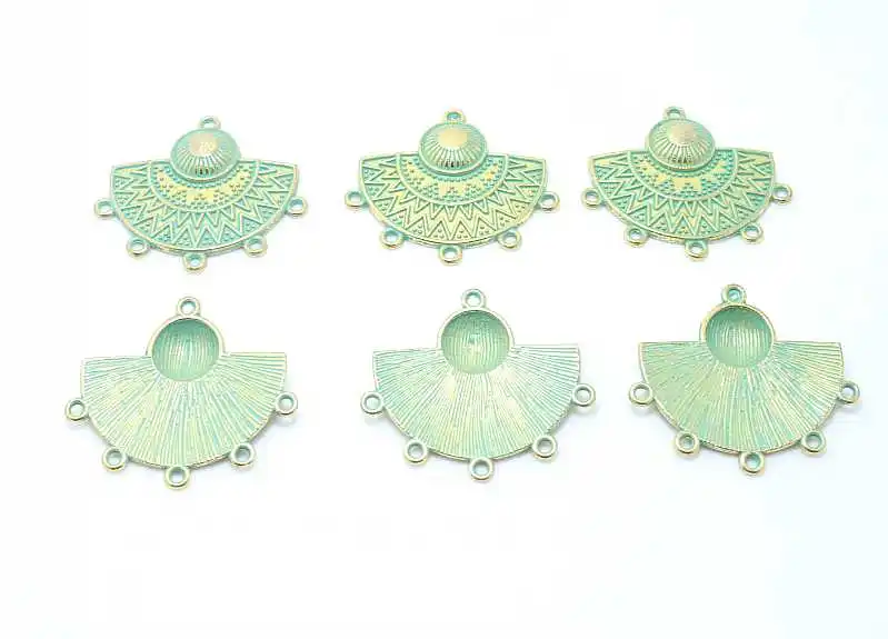 Зеленые Подвески из цинкового сплава в стиле ретро с патиной 10 шт./лот подходящие