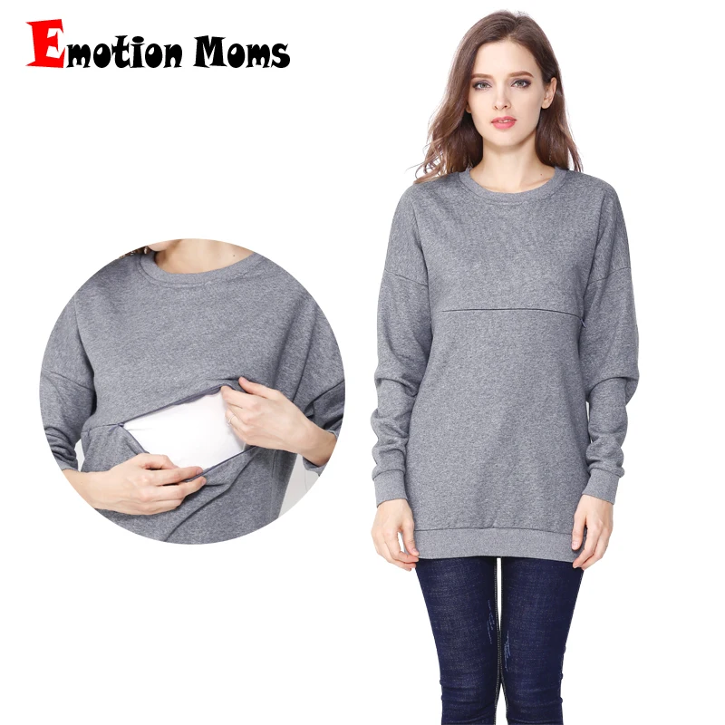 Emotion Moms зимняя хлопчатобумажная одежда для беременных топ с длинными рукавами