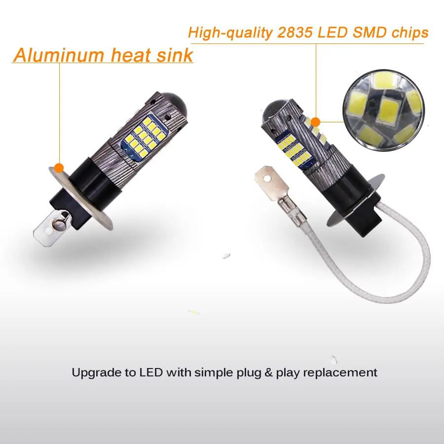 1 шт. светодиодный супер яркий светильник H1 H3 белого цвета 42 SMD 2835 для вождения