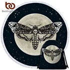 Круглое пляжное полотенце BeddingOutlet в виде моли смерти, готическое полотенце в виде черепа, большая для взрослых, коврик для пикника с бабочкой, кисточкой, луной, галактикой