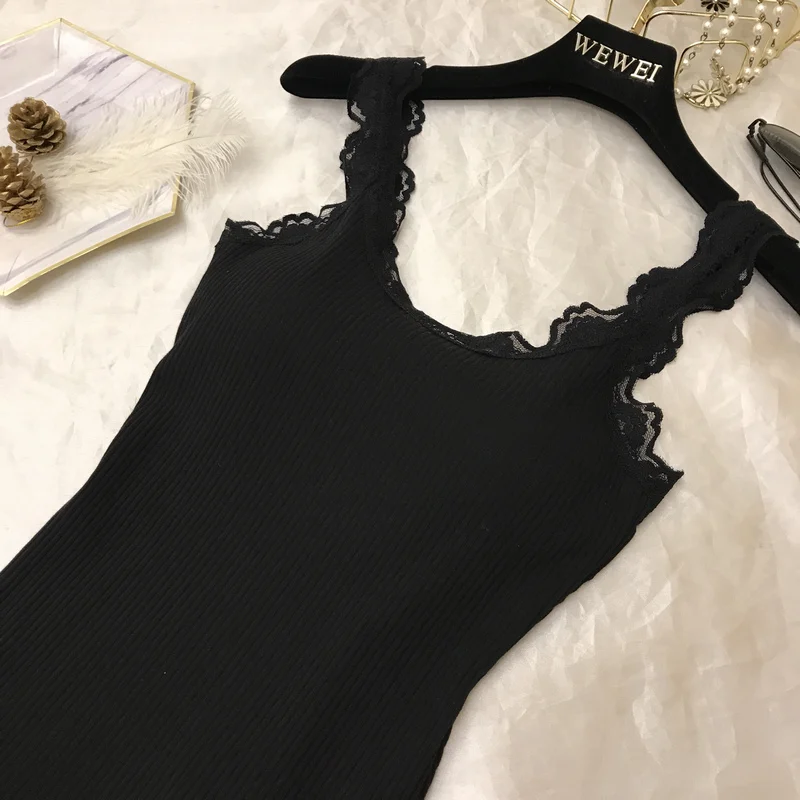 ALPHALMODA, новинка, женский кружевной вязаный топик, корейский стиль, вертикальный Rip Lace Sling, тонкий, милый, женский, летний, вязаный топик