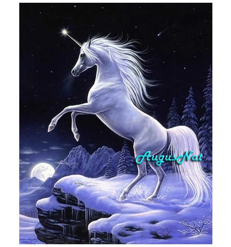 Алмазная живопись с единорогом вышивка крестиком животные настенное искусство