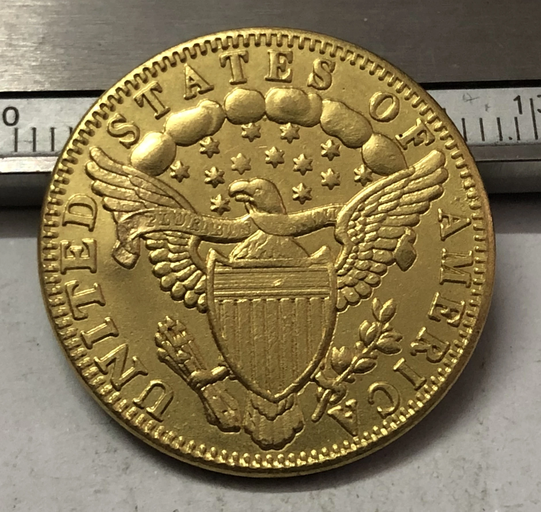 

1805 US TURBAN HEAD $5 24K gold plated Dollar Exact copy ( Eagle and Shield On Reverse)