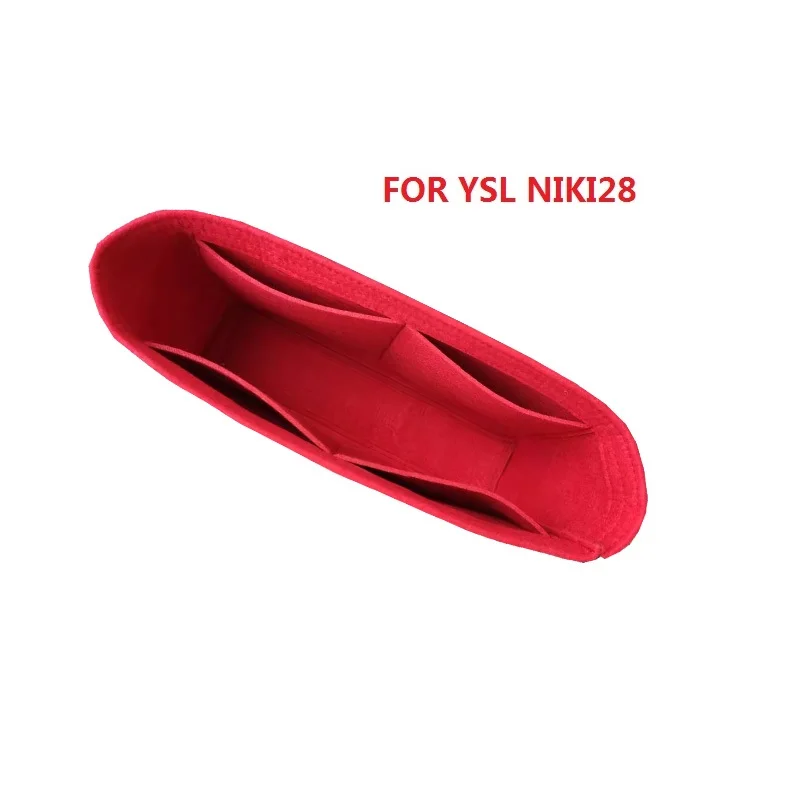 SIMPLE RED NIKI28 Для Y SL NIKI22 28 32 войлочная тканевая сумка-Органайзер для макияжа сумочка-органайзер для путешествий Внутренний кошелек портативные косметички - Цвет: SIMPLE RED NIKI28
