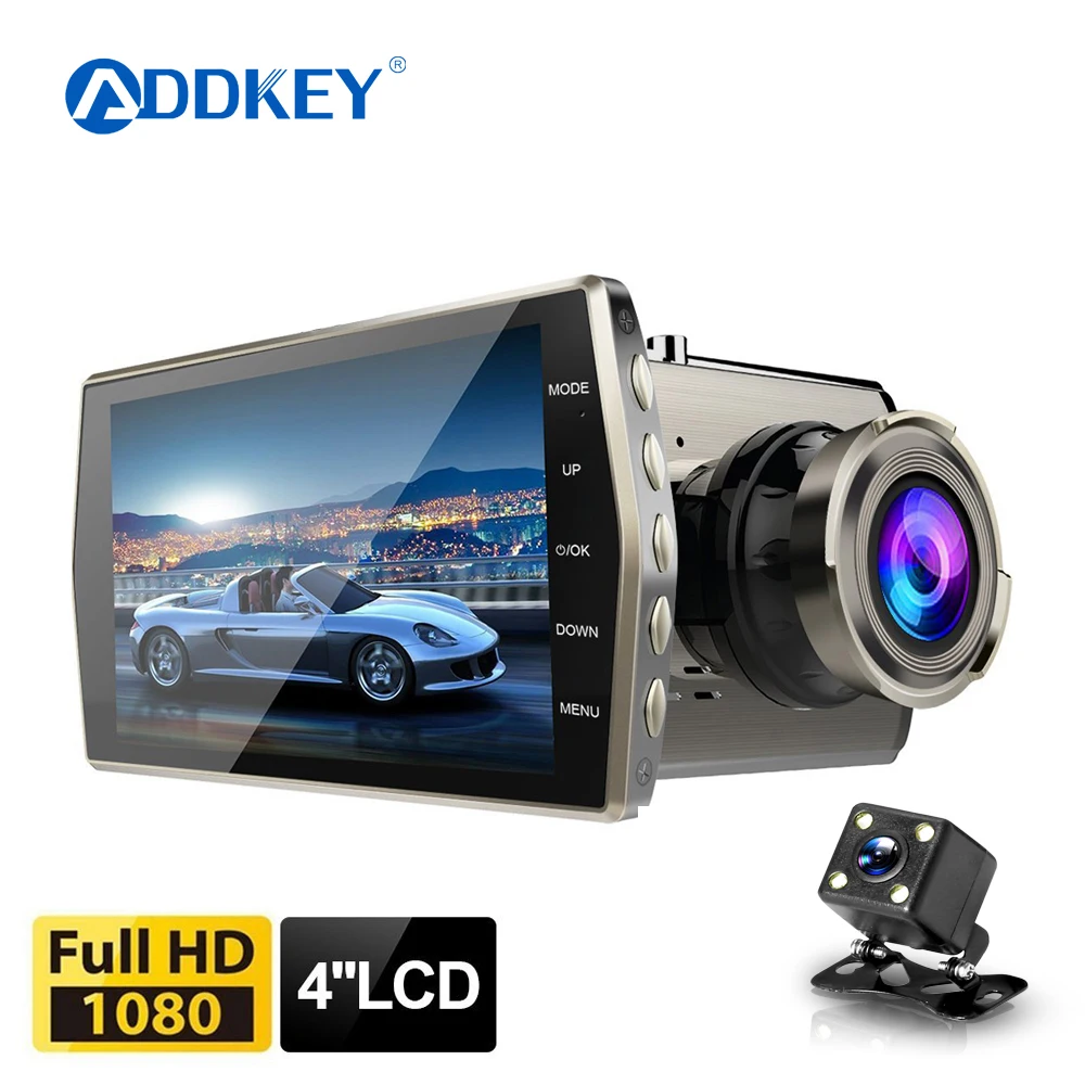Автомобильный видеорегистратор ADDKEY с двумя объективами автомобильная камера Full