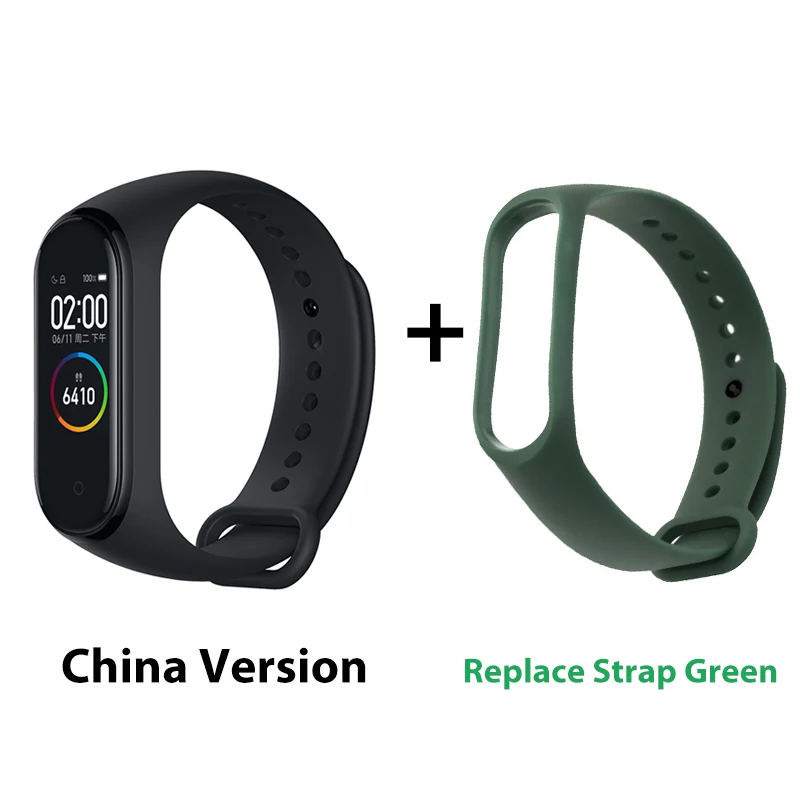 Зеленый Xiaomi mi-браслет 4 музыкальный смарт-браслет mi Band 4 браслет пульсометр фитнес 135 мАч Bluetooth 5,0 цветной экран - Цвет: Зеленый