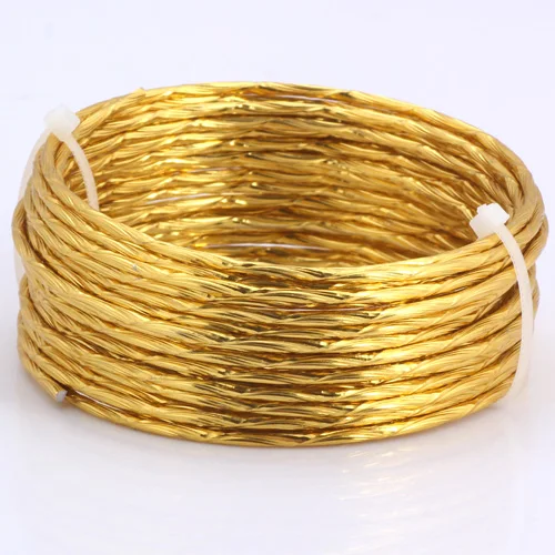 Golden 5M 002 Olingart 5 м/лот 2,0 мм алюминиевая проволока узор золото/серебро Мягкий Ремесло Универсальный гнущийся металл Сделай Сам ювелирное ремесло изготовление - Цвет: Golden 5M 002