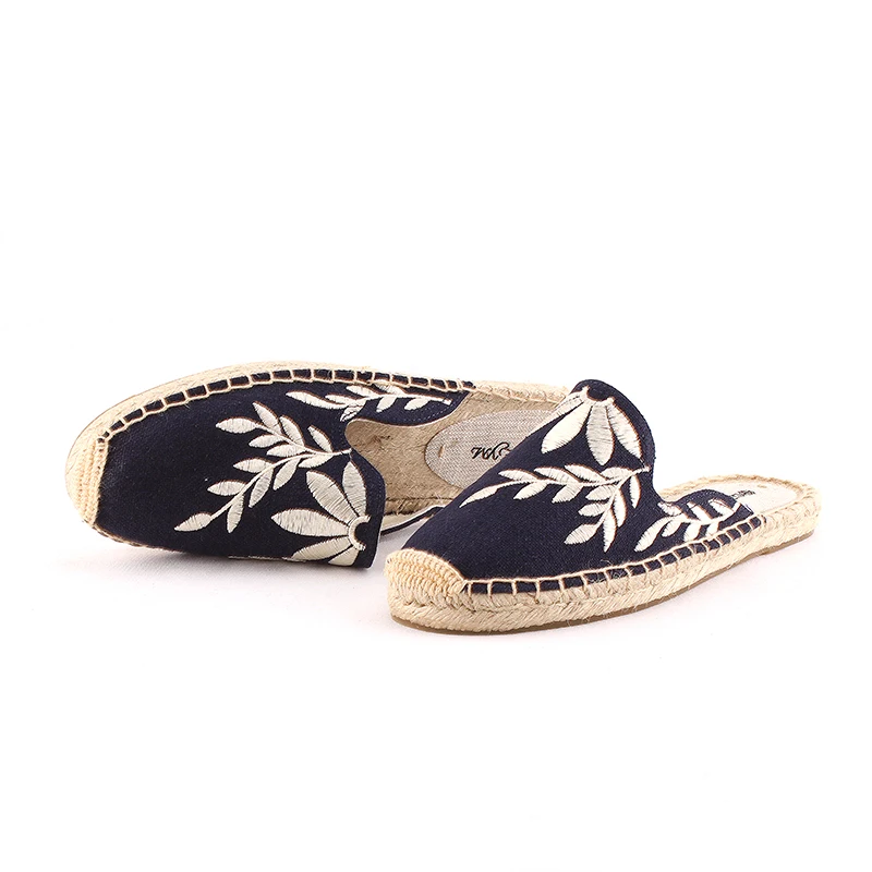 Женские шлепанцы на плоской подошве espadrilles лето 2019|Тапочки| |