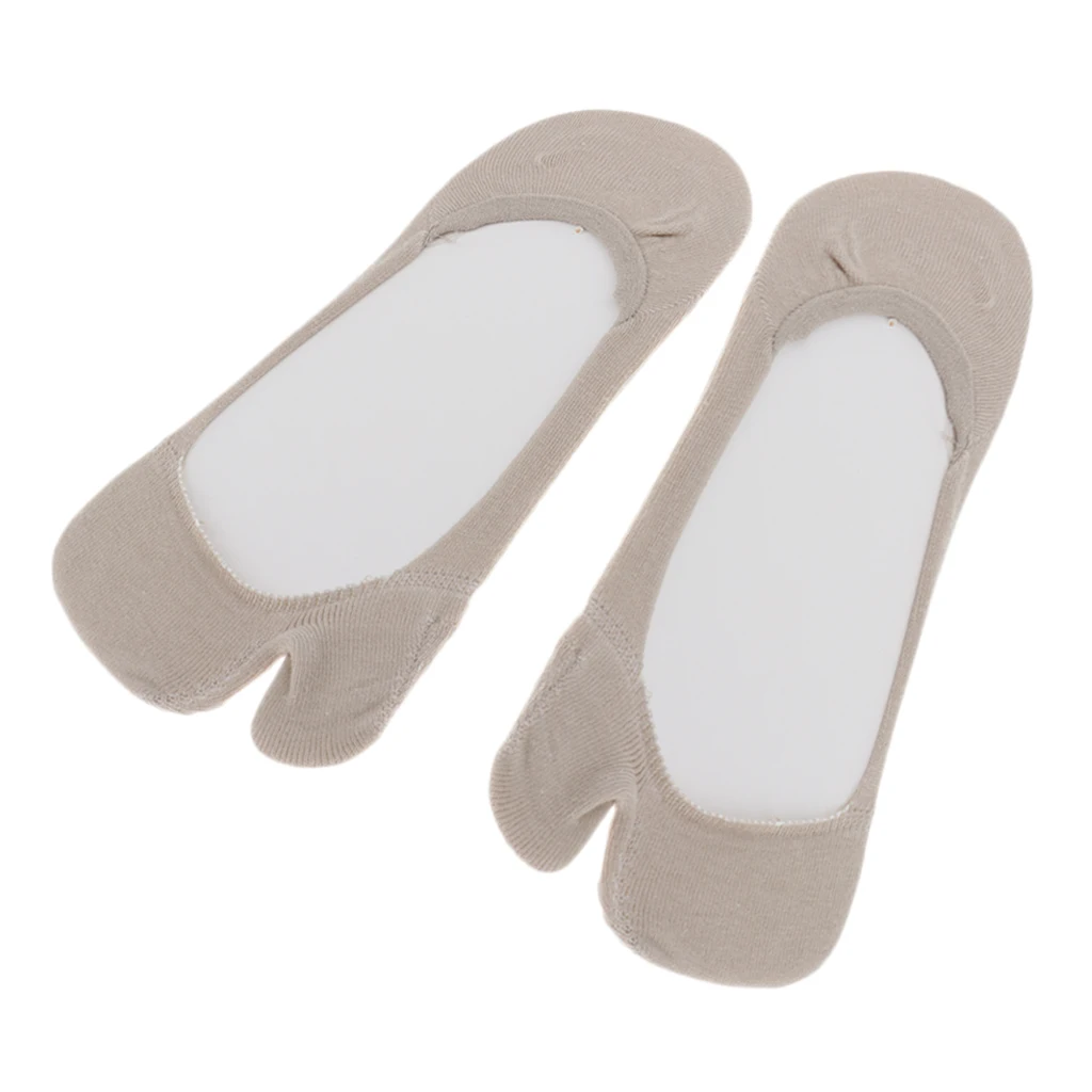 1 Pair Women's Big Toe Flip Flop Tabi Socks V Toe Tabi Ankle Socks Casual Boat Hidden Invisible Socks Non-Slip Socks for Flats