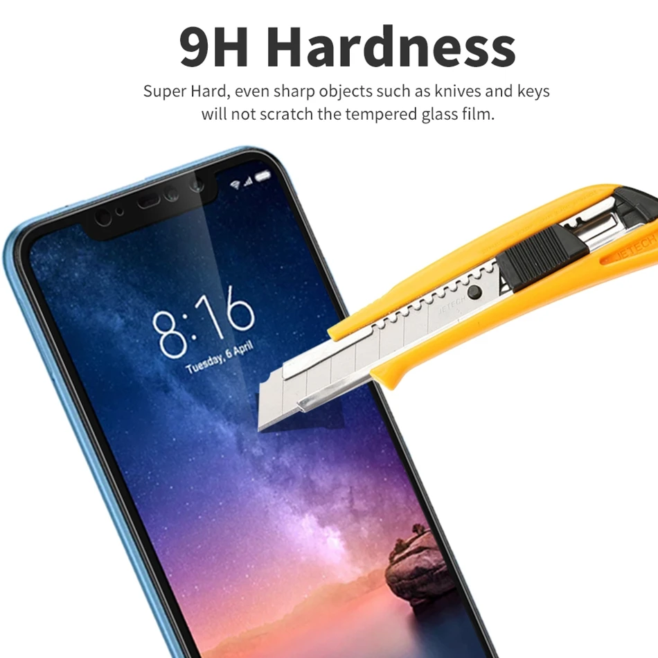 Протектор экрана для Xiaomi Redmi Note 6 Pro Полное покрытие 9 H Твердость Закаленное стекло