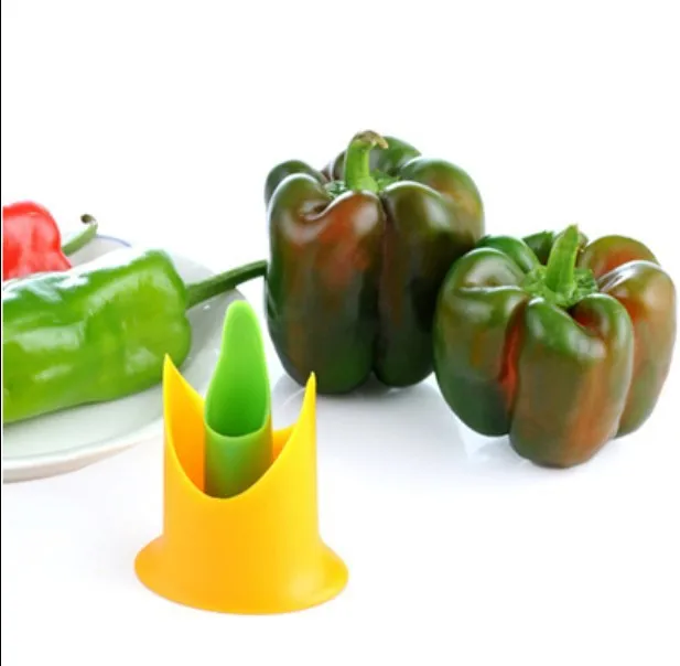 2Pcs/set Multifunction Green Pepper Chili Core Separator Device Plastic Tomato Fruit Vegetable Cutter Kitchen Tools OK 0235 | Дом и сад