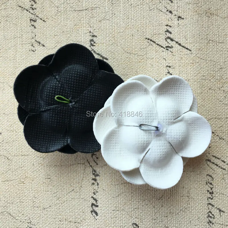 Бесплатная доставка 2 шт. 6 5 см искусственная кожа Камелия цветок кнопка патч