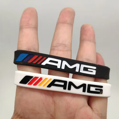 2 шт., силиконовый браслет AMG для мужчин и женщин, резиновый браслет на запястье, браслет для Mercedes Benz Club Fans, повязка на руку, Pulsera Pulseira - Окраска металла: 20