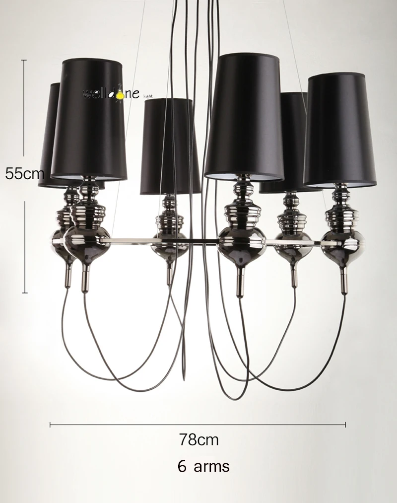 Роскошные современные E27 Белый черного и золотого цвета ленты абажур Реплика Jaime