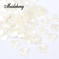 160pcbag 15x16mm love heart abs creamy white pearl leaf bride hair ornaments diy beads for jewelry design collocation material