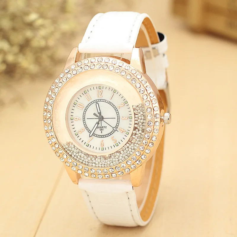 Модные женские Элитный бренд часы с украшением в виде кристаллов наручные